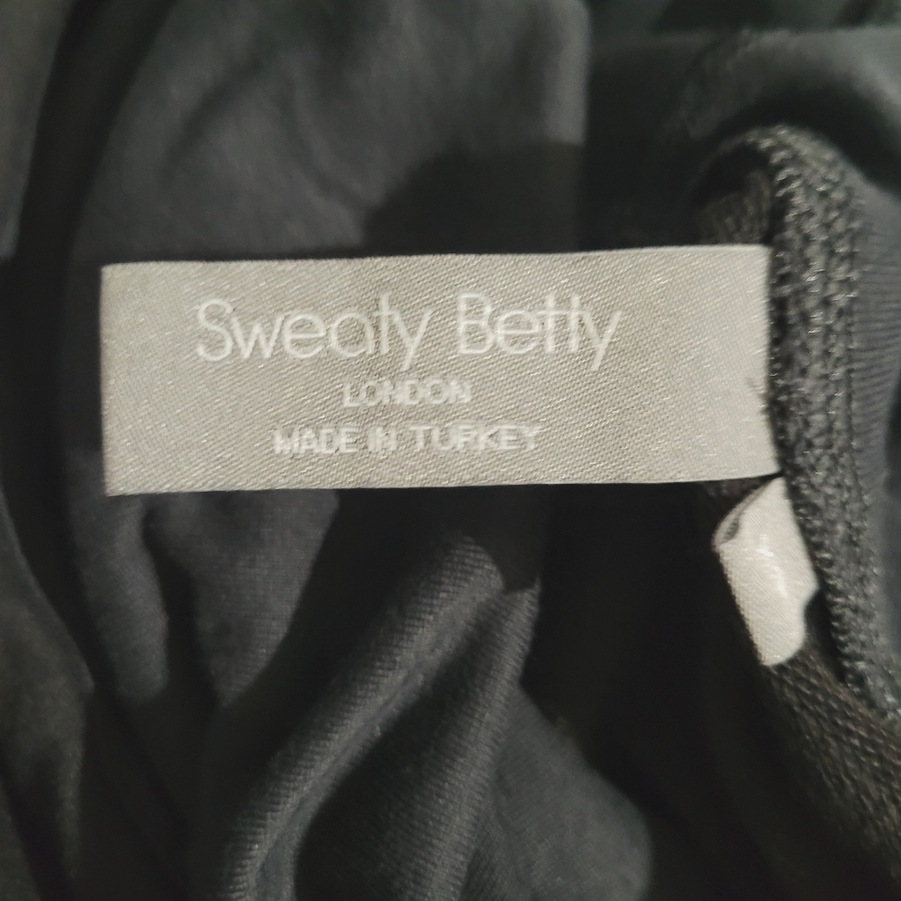 Sweaty Betty Oversize Black Hoodie Pullover XS Zip Pocket Cowl Neck Merino Blend - Picture 10 of 14